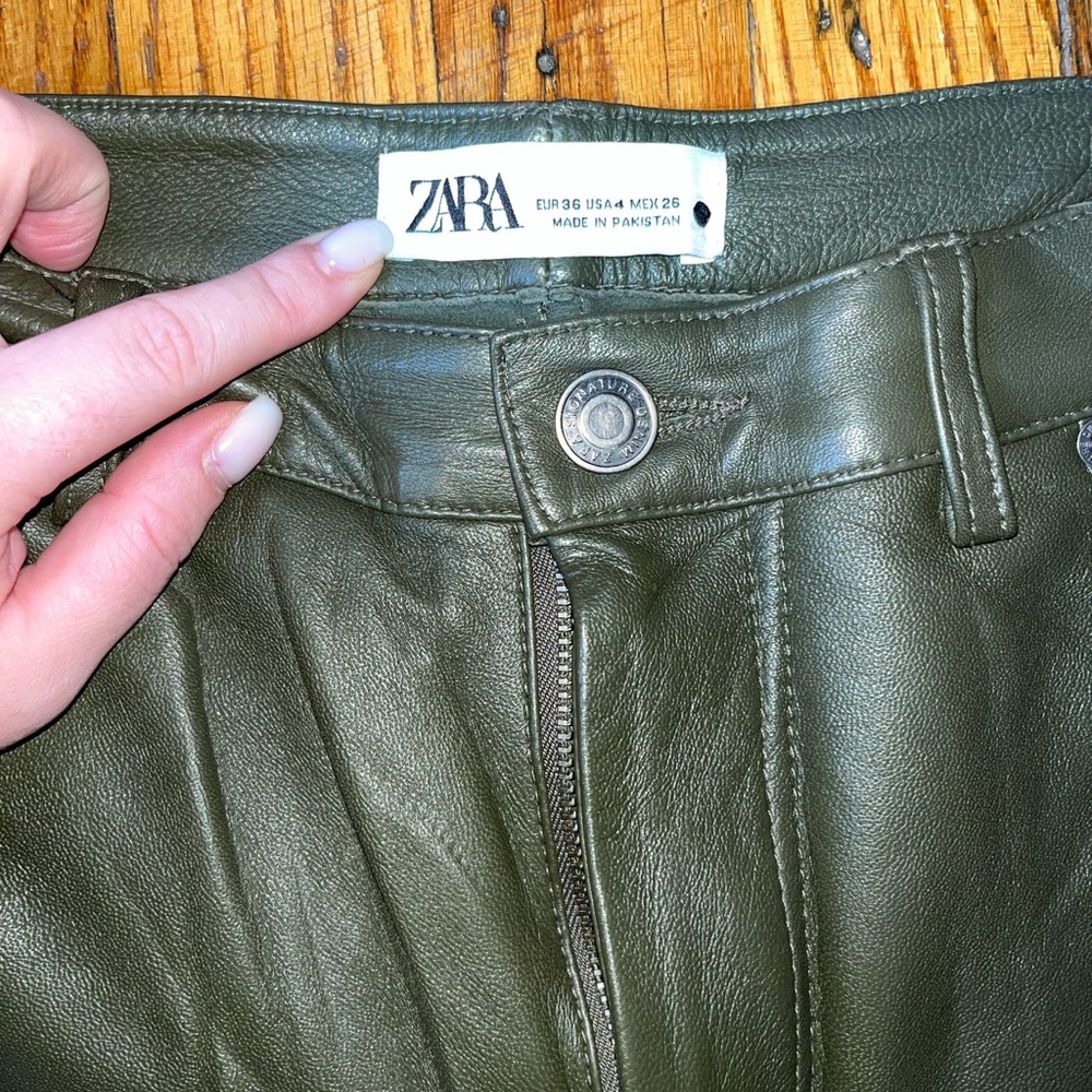 Zara 100% Sheep leather pants